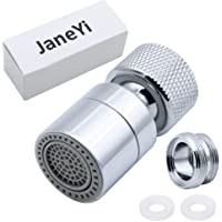 JaneYi 360° Giratorio Aireador del Grifo Latón Ajustable 2 modos Cocina Baño Grifo Filtro de Burbujas con Adaptadores de…
